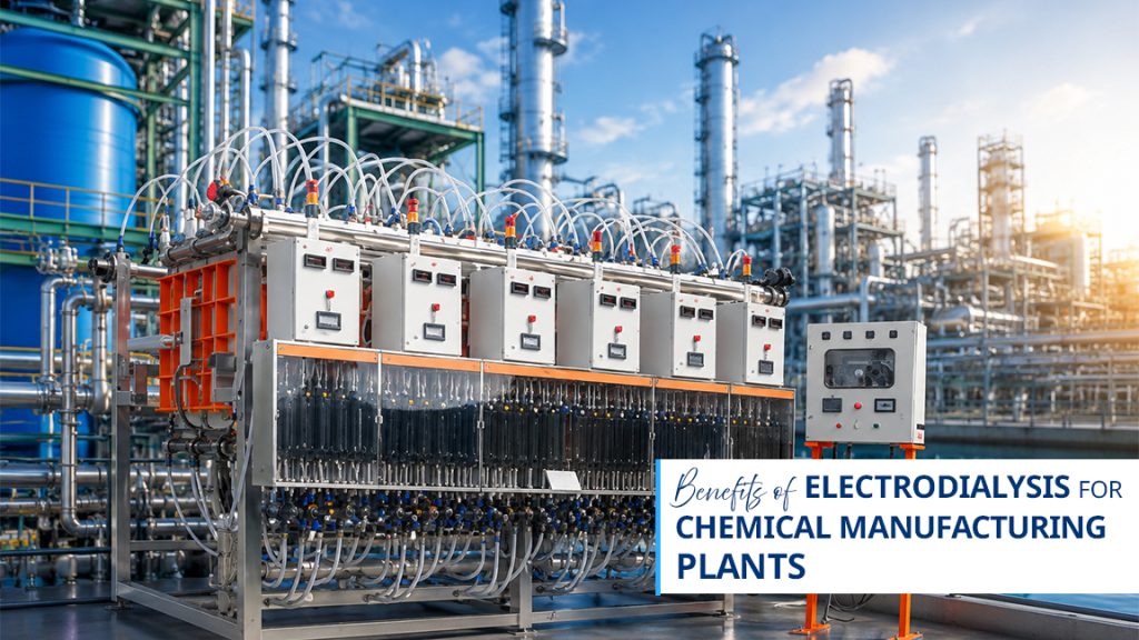 Electrodialysis system for chemical manufacturing plants improving efficiency and sustainability